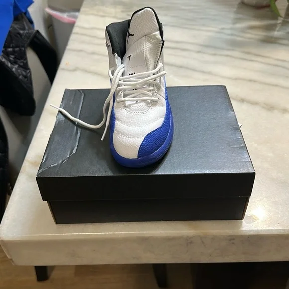 Nike White and Blue Low-Top Sneakers with Mesh Upper